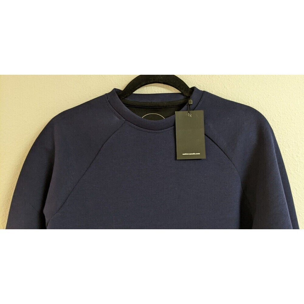 NATIVE YOUTH Designed in England Navy Long Sleeve Scuba Sweatshirt Unisex M - Picture 3 of 9